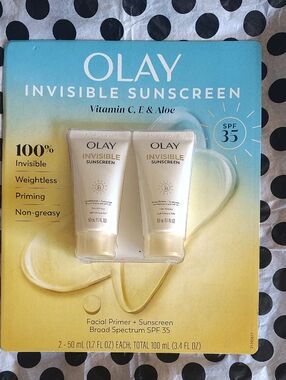 Olay Invisible Sunscreen SPF 35 Facial Primer + Sunscreen – White 2pk
